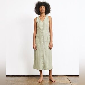 Ace & Jig Phoebe Dress Eucalyptus Stripe Small